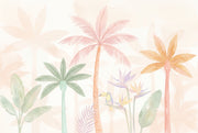 White Background Wallpaper Muted Green Wall Mural design