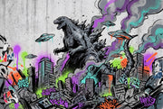 Concrete Wall Wallpaper Urban Sketch Street Art Removable Wall Decor design