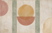Abstract Geometric Wallpaper Circles Removable Sage Green Columns Wall Decor design