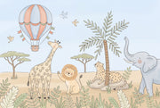 Hot Air Balloon Wallpaper Safari Jungle Wall Mural design