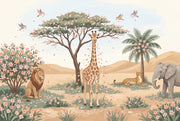 Safari Wallpaper Savanna Landscape Giraffe Wall Mural design