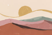 Abstract Landscape Wallpaper Minimalist Hills Removable Sunrise Wall Decor design