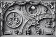 Classical Relief Wallpaper Baroque Scrollwork Cherubs Wall Mural design