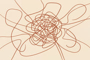 Abstract Line Art Wallpaper Continuous Line Scribble Removable Wall Decor design