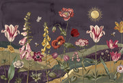 Dark Floral Wallpaper Moody Botanical Wildflower Wall Mural design