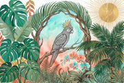 Cockatoo Wallpaper Tropical Removable Botanical Wall Decor design