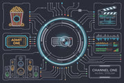 HUD Interface Wallpaper Circuit Board Futuristic Wall Mural design
