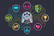 Gaming Wallpaper Neon Circuits Removable Futuristic Wall Decor design