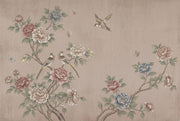 Chinoiserie Wallpaper Peonies Birds Wall Mural design