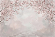 Cherry Blossoms Wallpaper Sakura Watercolor Removable Wall Decor design