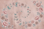 Peonies Wallpaper Butterflies Watercolor Removable Wall Decor design