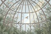 Greenhouse Conservatory Wallpaper Glass Dome Ceiling Botanical Foliage Removable Wall Decor design