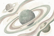 Ringed Planets Wallpaper Space Celestial Wall Mural design