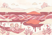 Whimsical Landscape Wallpaper Pastel Pink Storybook Illustration Removable Wall Decor design