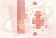 Space Wallpaper Pastel Pink Minimalist Removable Wall Decor design