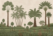 Muted Green Wallpaper Tropical Removable Botanical Wall Decor design