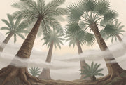 Muted Green Wallpaper Palm Trees Removable Tropical Wall Decor design