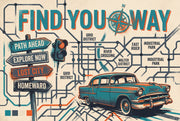 Vintage Travel Poster Wallpaper City Map Subway Grid Wall Mural design