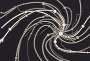 Spiral Vortex Wallpaper Connected Nodes Circuit Network Removable Wall Decor design
