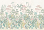 Tropical Botanical Wallpaper Pastel Jungle Layered Landscape Removable Wall Decor design