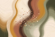 Abstract Waves Wallpaper Organic Curves Topographic Lines Wall Mural design