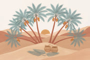 Desert Landscape Wallpaper Oasis Date Palm Trees Wall Mural design