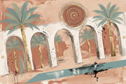 Palm Trees Wallpaper Arches Mediterranean Removable Wall Decor design