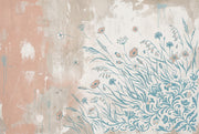 Wildflower Wallpaper Botanical Line Art Removable Distressed Plaster Wall Decor design