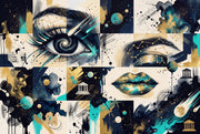 Galaxy Eye Wallpaper Abstract Collage Cosmic Removable Wall Decor design