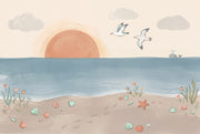 Coastal Wallpaper Ocean Sunrise Removable Wall Decor design