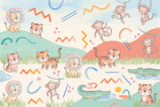 Jungle Safari Wallpaper Playful Nursery Removable Wall Decor design