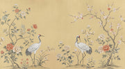 Cranes Wall Mural Oriental Vintage Wallpaper design
