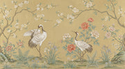 Asian-Inspired Wallpaper Cranes Vintage Wall Mural design