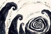 Ink Wash Wallpaper Swirl Minimalist Removable Wall Decor design