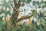 Tropical Jungle Wallpaper Rainforest Leopard Wall Mural design