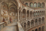 Renaissance Fresco Wallpaper Classical Arches Palace Interior Removable Wall Decor design