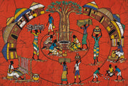 African Village Wallpaper Folk Art Daily Life Scene Wall Mural design