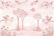 Blossom Trees Wallpaper Pastel Spring Garden Wall Mural design