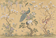 Oriental Chinoiserie Wallpaper Floral Branches Removable Peacock Wall Decor design