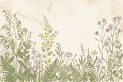 Botanical Wallpaper Wildflower Meadow Watercolor Removable Wall Decor design