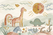 Nursery Wallpaper Cute Animals Removable Alphabet Letters Wall Decor design