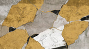 Cracked Plaster Wallpaper Stone Texture Removable Wading Birds Wall Decor design