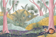 Whimsical Forest Wallpaper Enchanted Woodland Storybook Wall Mural design