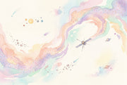 White Background Wallpaper Space Removable Watercolor Wall Decor design