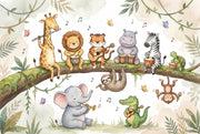 Animals Wallpaper Jungle Music Removable Wall Decor design