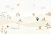 Pastel Landscape Wallpaper Nursery Scandinavian Removable Wall Decor design