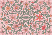 Pink Floral Wallpaper Botanical Branches Removable Modern Folk Art Wall Decor design