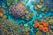 Coral Reef Wallpaper Underwater Removable Tropical Ocean Wall Decor design