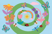 Cartoon Garden Wallpaper Bright Playful Wall Mural design