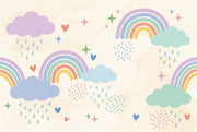 Rainbow Wallpaper Pastel Removable Whimsical Wall Decor design